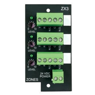 The UTI312 Zone Paging Controller provides multi-zone paging for one-way  applications such as self-amplified speaker systems, with each output capable of providing audio for up to 150 self-amplified speakers.The UTI312 is compatible with all standard analog port types. Each UTI312 comes with a pre-installed ZX3 module for three zones of paging and is expandable up to 12 zones. The UTI312 offers up to 24 programmable paging zone groups as well as all-call, auto select, override, night ring, two tone triggers, and code calling zone groups.The UTI312 also offers flexible dialing.