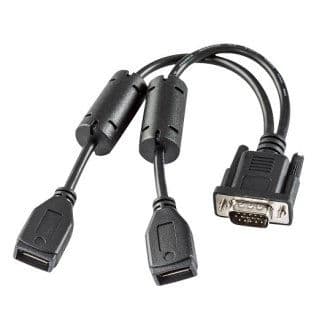 VM3 USB Y Cable (D15 Male to 2 USB Type A Plug Host, 10 Inch)