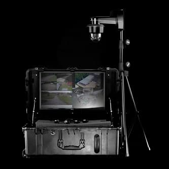 Portable tactical surveillance unit designed for rapid deployment in covert and investigative operations. Compact and rugged, the QT400 include an onboard server, 5G cellular modem, and high definition monitor for live viewing and recording.  AXIS products recommended for use are Q6355, F9114, (4x) F2105.