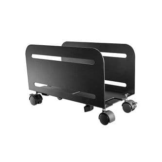 Mobile CPU Caddy for Computer Towers - Width Adjustable, Locking Casters, Black