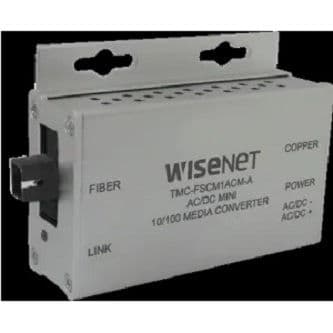 Hardened mini media fiber converter (A),100mbps, SC connector, single-mode, 1 fiber, power supply included (not hardened), TMC-FSCS1-B required to work as a pair