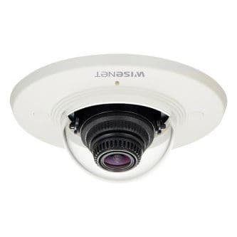 Wisenet X powered by Wisenet 5 network flush mount dome camera, 2MP, Full HD(1080p) @ 60fps, 2.8mm fixed lens (112 ), triple codec H.265/H.264/MJPEG with WiseStream II technology, 150dB WDR, USB port for  easy installation, advanced video analytics and sound classification and business analytics, built-in Mic, magnetic cover, electronic D/N, SD  card, hallway view, HLC, defog detection, DIS, PoE, (Black and white covers are optional)