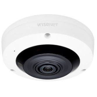 Wisenet X powered by Wisenet 5 network indoor fisheye (white color), 6MP CMOS sensor, 2048x2048 @ 30fps, 1.6mm fixed lens (192 ), triple codec  H.265/H.264/MJPEG with WiseStream II technology, 120dB WDR, USB port for   easy installation, advanced video, sound classification and business analytics, high powered IR LEDs range of 49', simple focus, dual SD card, HLC, defog detection, DIS, 12VDC/PoE, white color