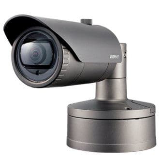 12VDC/PoE, IP67, IK10, Nema 4X dual SD card, hallway view, HLC, defog detection, DIS, backbox included, and business analytics, high powered IR LEDs range of 65', true D/N, easy installation, advanced video analytics and sound classification H.265/H.264/MJPEG with WiseStream II technology, 150dB WDR, USB port for 2MP, Full HD(1080p) @60fps, 2.4mm fixed focal lens (139 ), triple codec Wisenet X powered by Wisenet 5 network IR outdoor vandal bullet camera,