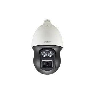 Wisenet X powered by Wisenet 5 network outdoor PTZ camera, 2MP, Full HD(1080p) @ 60fps, 55X optical zoom lens (4.75mm ~ 261.4mm) (58.6 ~ 1.23 ), Pan: 360 endless. Tilt: -5 ~ 185 , triple codec DIS(Gyro),24VAC/HPoE, IP66/IK10, -58 F ~ +131 F W/ 24VAC power supply and sound classification, true D/N, dual SD card, HLC, defog (optical) 1640ft (500m), USB port for easy installation, advanced video analytics H.265/H.264/MJPEG with WiseStream II technology, 120dB WDR, built-in IR