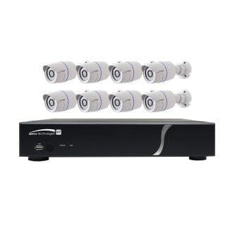 8CH HD-TVI DVR, 1080p, 120fps, 2TB w/ 8 Outdoor IR Bullet Cameras 2.8mm lens, White