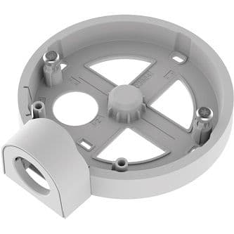 AXIS T94B01P CONDUIT BACK BOX - Conduit back box for 1/2 Inch or M20 pipes. Features the 1/2 Inch ACI interface to enable use of ACI adapters. There is an integrated female tripod thread for use of standard camera stands or holders. Compatible with M3044-V/M3045-V/M3046-V.
