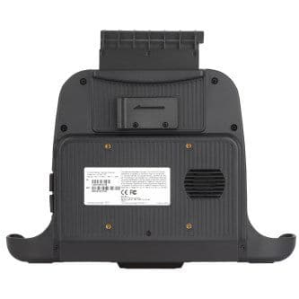Vehicle dock, 3-pin terminal block 9-36V power supply. Easy insert and release with key-lock. Ports: 4x USB-A, 1x RS-232, 1x RJ45 Ethernet, 1x GPS antenna, RT10 pogo-pin dock connector. 75x75mm VESA mount. Vibration: MIL STD. 810G, 5 - 500Hz, 2.24G.