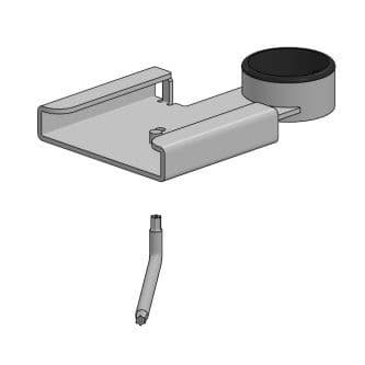 ESSENTIALS: ZEBRA DS9208 SERIES SCANNER BRACKET TO ATTACH TO SPACEPOLE ESSENTIALS VESA MOUNTS FOR POS. (BLACK)