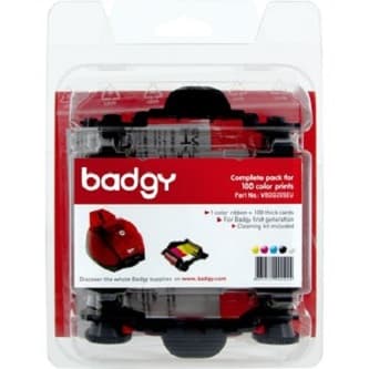 BADGY1 CONSUMABLE PACK FOR 100 COLOR PRINTS - 1 YMCKO color ribbon for 100 prints