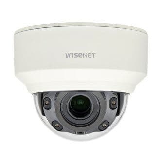 Wisenet X powered by Wisenet 5 network indoor vandal dome camera, 2MP, Full HD(1080p) @60fps, motorized vari-focal lens 3.1x (3.2~10mm) (109 ~33.2 ), triple codec H.265/H.264/MJPEG with WiseStream II technology, 120dB WDR, USB port for easy installation, high powered IR LEDs range of 98.43', true D/N, single SD card, hallway view, HLC, defog detection, DIS, PoE, IK08