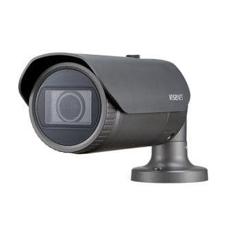 Wisenet X powered by Wisenet 5 network IR outdoor bullet camera, 2MP, Full HD(1080p) @60fps, motorized vari-focal lens 3.1x (3.2~10mm) detection, DIS, PoE, IP66, IK10, -40 C ~ +55 C (-40 F ~ +131 F) LEDs range of 98.43', true D/N, single SD card, hallway view, HLC, defog technology, 120dB WDR, USB port for easy installation, high powered IR (109 ~33.2 ), triple codec H.265/H.264/MJPEG with WiseStream II