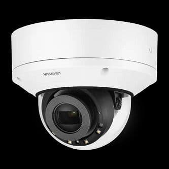 Wisenet X powered by Wisenet 5 network IR outdoor vandal dome camera with PoE Extender, PoE+ in PoE out, 5MP @30fps, Motorized Varifocal Lens (3.9mm ~9.4mm), triple codec H.265/H.264/MJPEG with WiseStream II technology,WDR 120dB, USB port for easy installation, advanced video analytics and sound classification, true D/N, dual SD card, hallway view, HLC, defog detection, DIS(Gyro), PoE/PoE+ , IP66/IP67/IP6K9K, IK10+, NEMA4X, -50 C ~ +60 C (-58 F ~ +140 F)