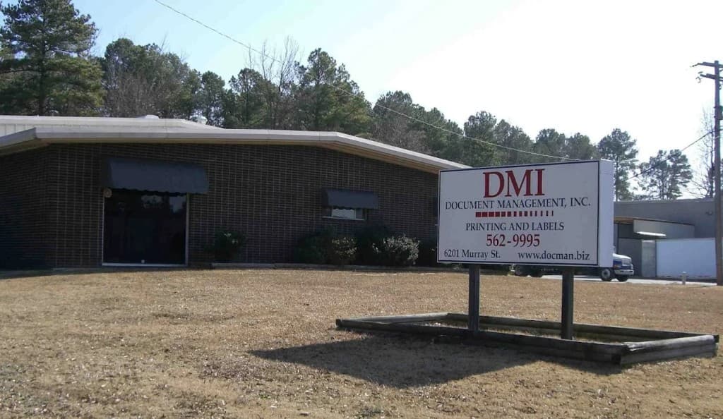 Document Management, Inc. headquarters at 6201 Murray St, Little Rock, AR — printing and labels since 1990